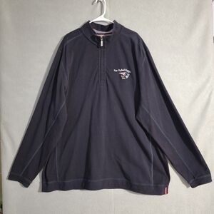 Tommy Bahama Mens New England Patriots 1/4 Zip Mock Neck Pullover Size 2XT